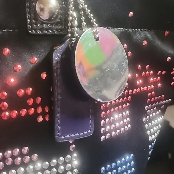 Coach Special Edition Holiday Tote Bag with Multicolor Shimmering Accents Euc - Picture 3 of 16